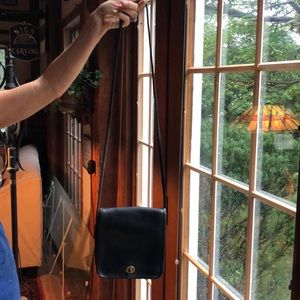 Black Leather Coach Crossbody Bag